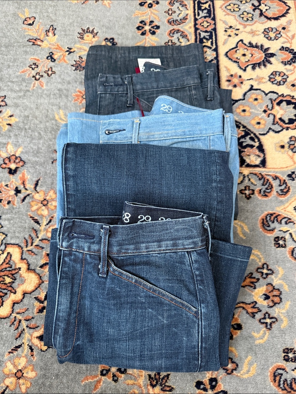 Earnest Sewn Women's High Rise Jeans - Dark Blue, Light Blue, Black